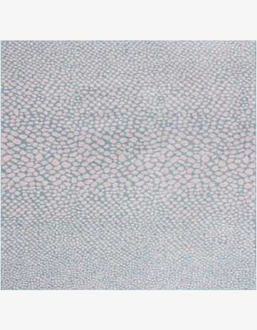 Pink and Aqua Easy-Clean Jill Zarin Cape Town Indoor / Outdoor Square Rug