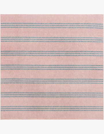 Pink and Aqua Easy-Clean Jill Zarin Anguilla Indoor / Outdoor Square Rug