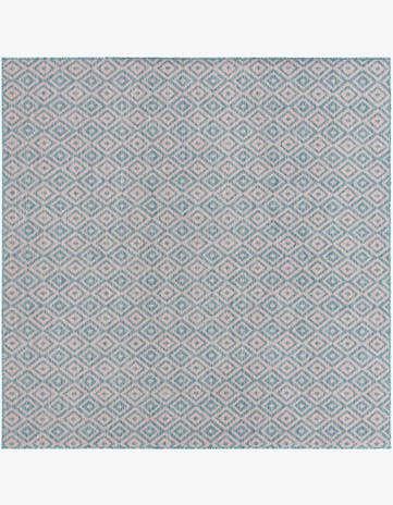 Pink and Aqua Easy-Clean Jill Zarin Costa Rica Indoor / Outdoor Square Rug