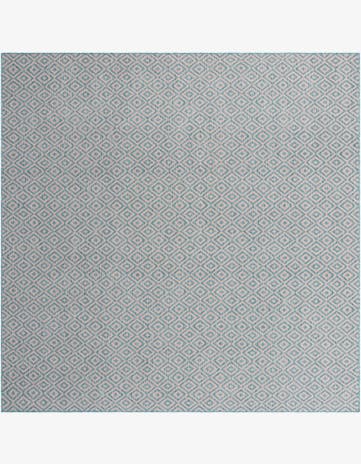 Pink and Aqua Easy-Clean Jill Zarin Costa Rica Indoor / Outdoor Square Rug