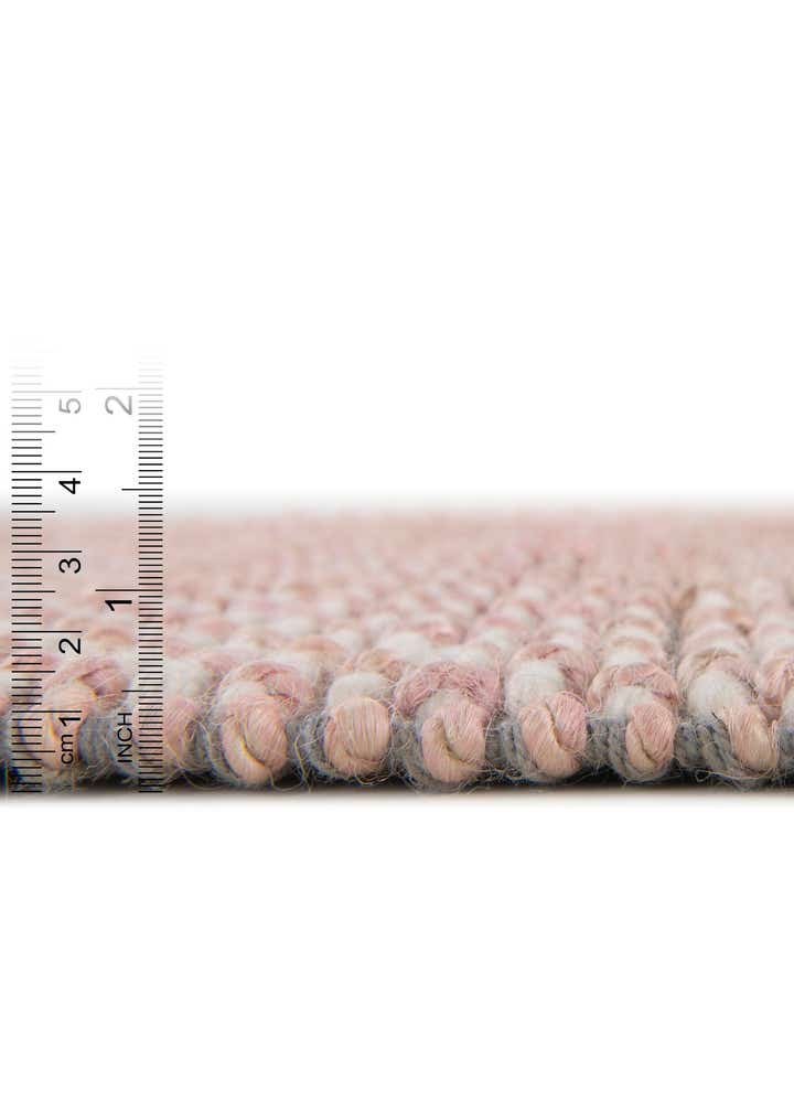 Custom Pink and Gray Hand Woven Seaside Pearl Jute Rug