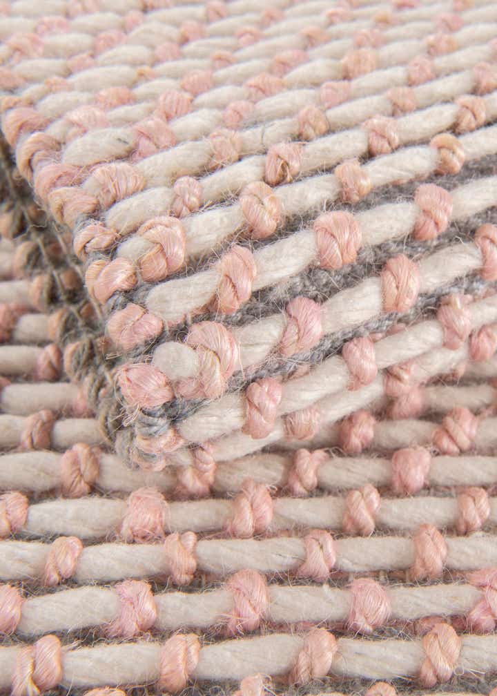 Custom Pink and Gray Hand Woven Seaside Pearl Jute Rug