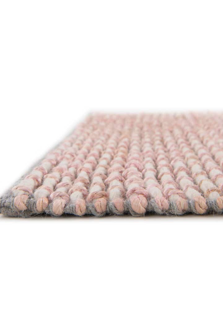 Custom Pink and Gray Hand Woven Seaside Pearl Jute Rug
