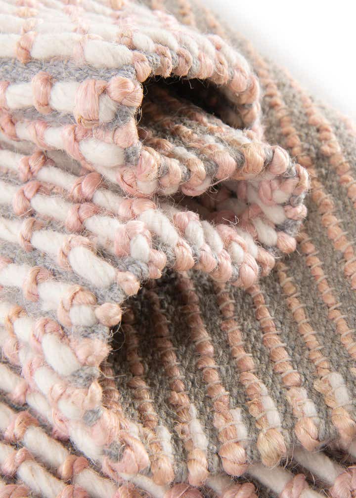 Custom Pink and Gray Hand Woven Seaside Pearl Jute Rug