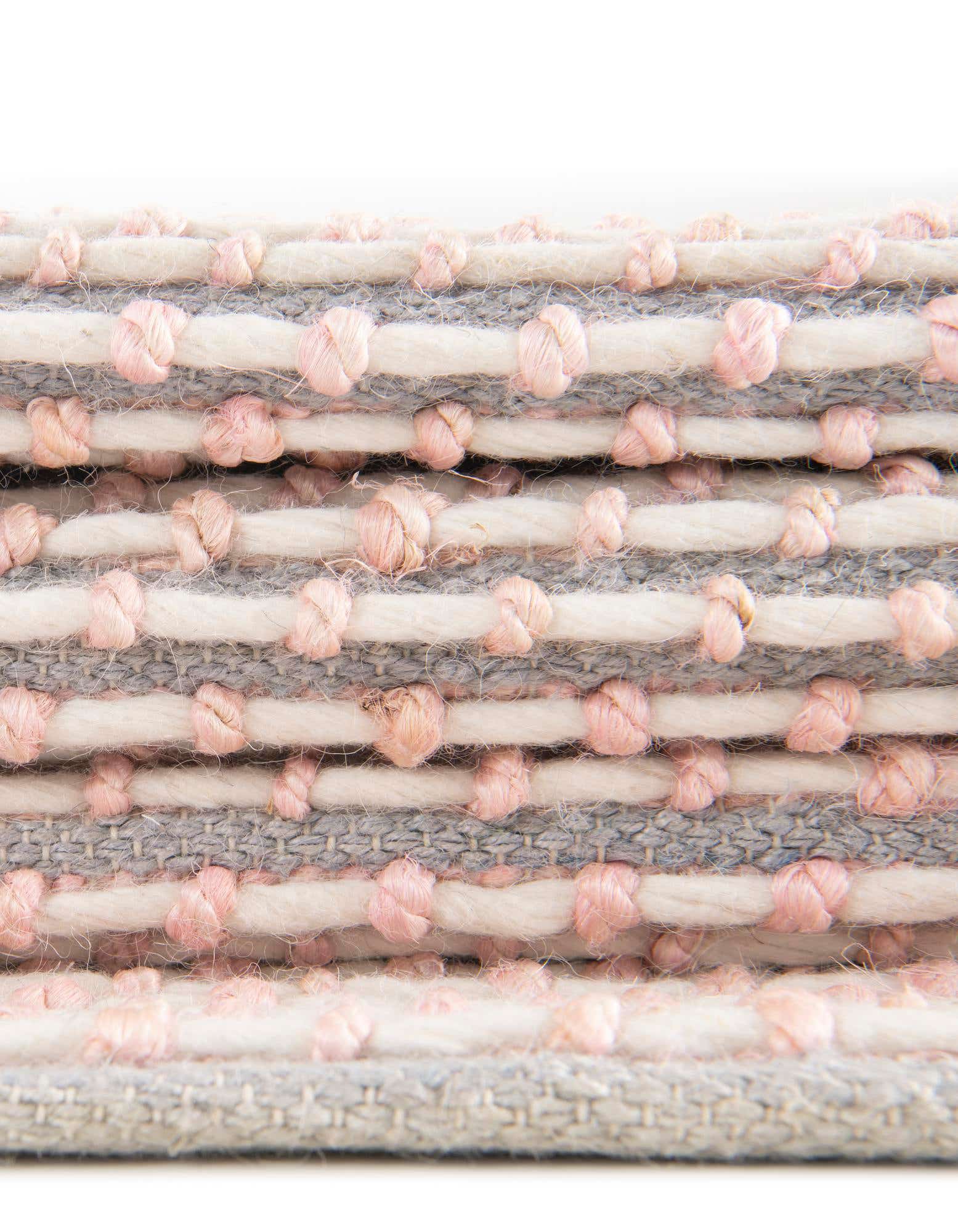 Primary image of Custom Pink and Gray  Hand Woven Seaside Pearl Jute Alfombra