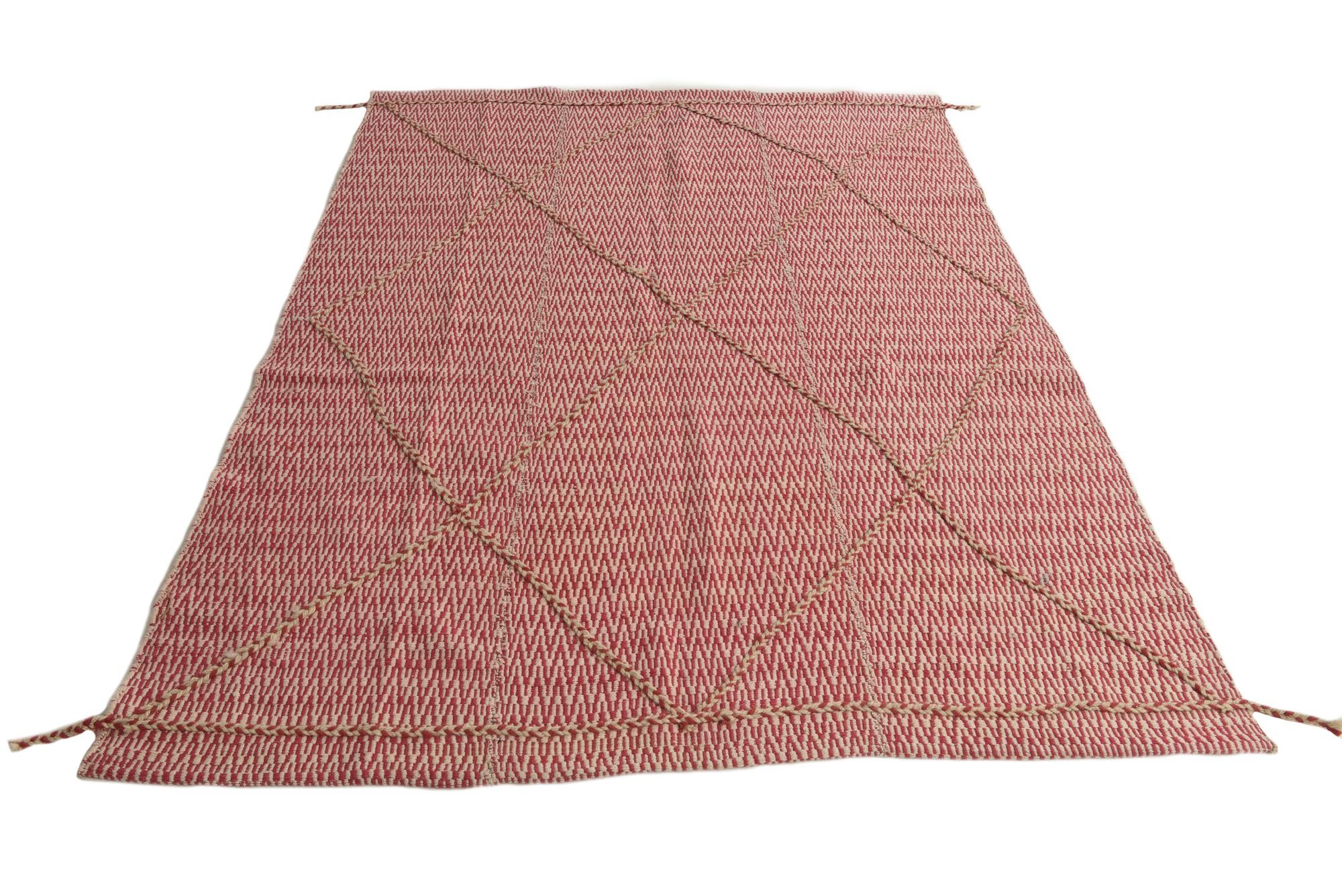 6' 2 x 8' 5 Hand Knotted Moroccan Wool Rug