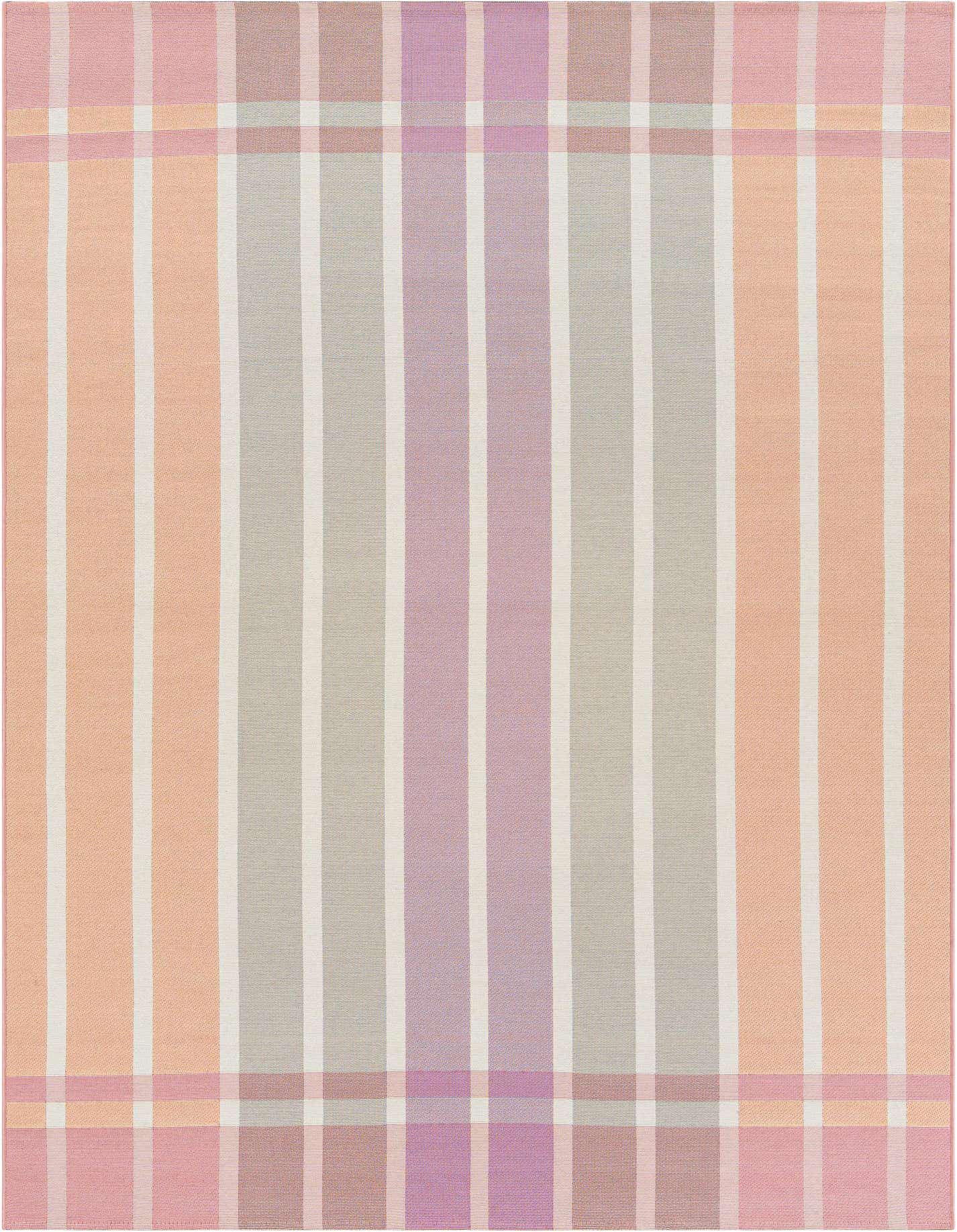 6' x 9' Easy-Clean Striped Indoor / Outdoor Rug