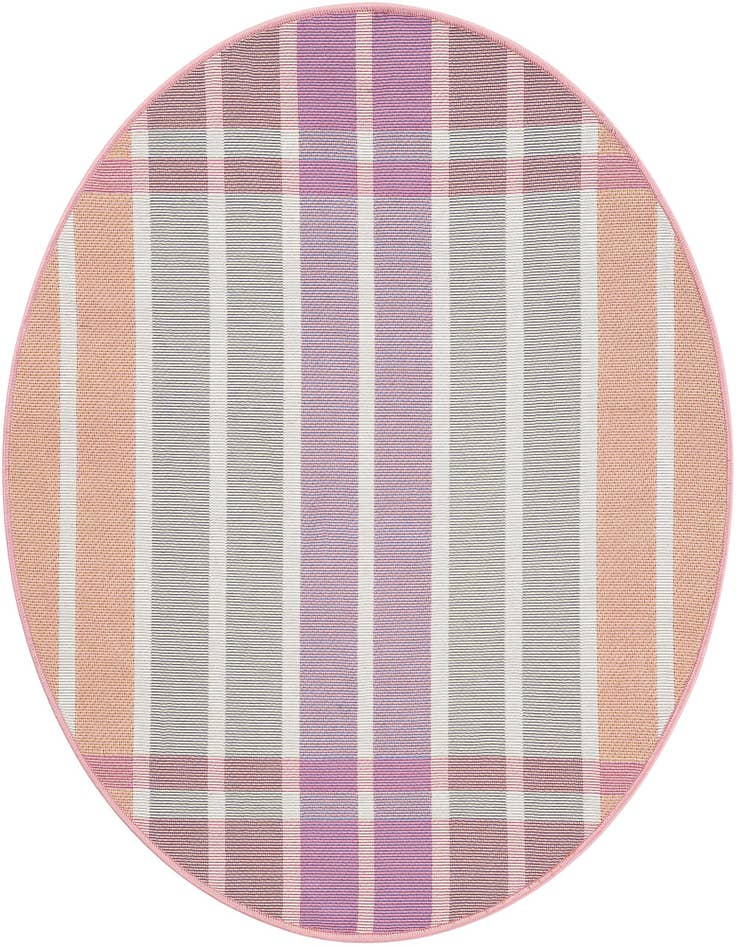 Detail image of 3' x 3' Easy-Clean Ribbon Indoor / Outdoor Round Rug