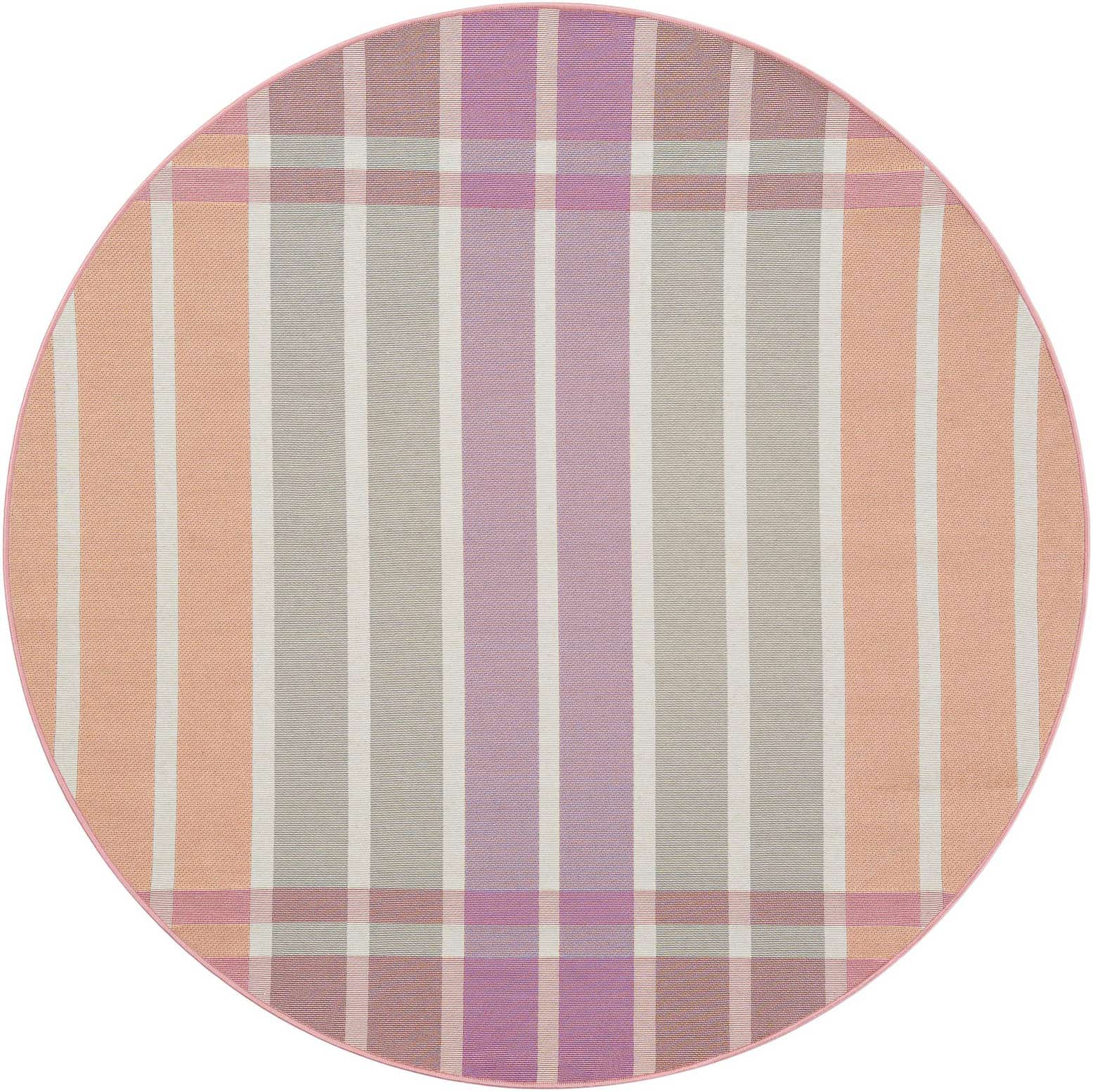 6' x 6' Easy-Clean Ribbon Indoor / Outdoor Round Rug