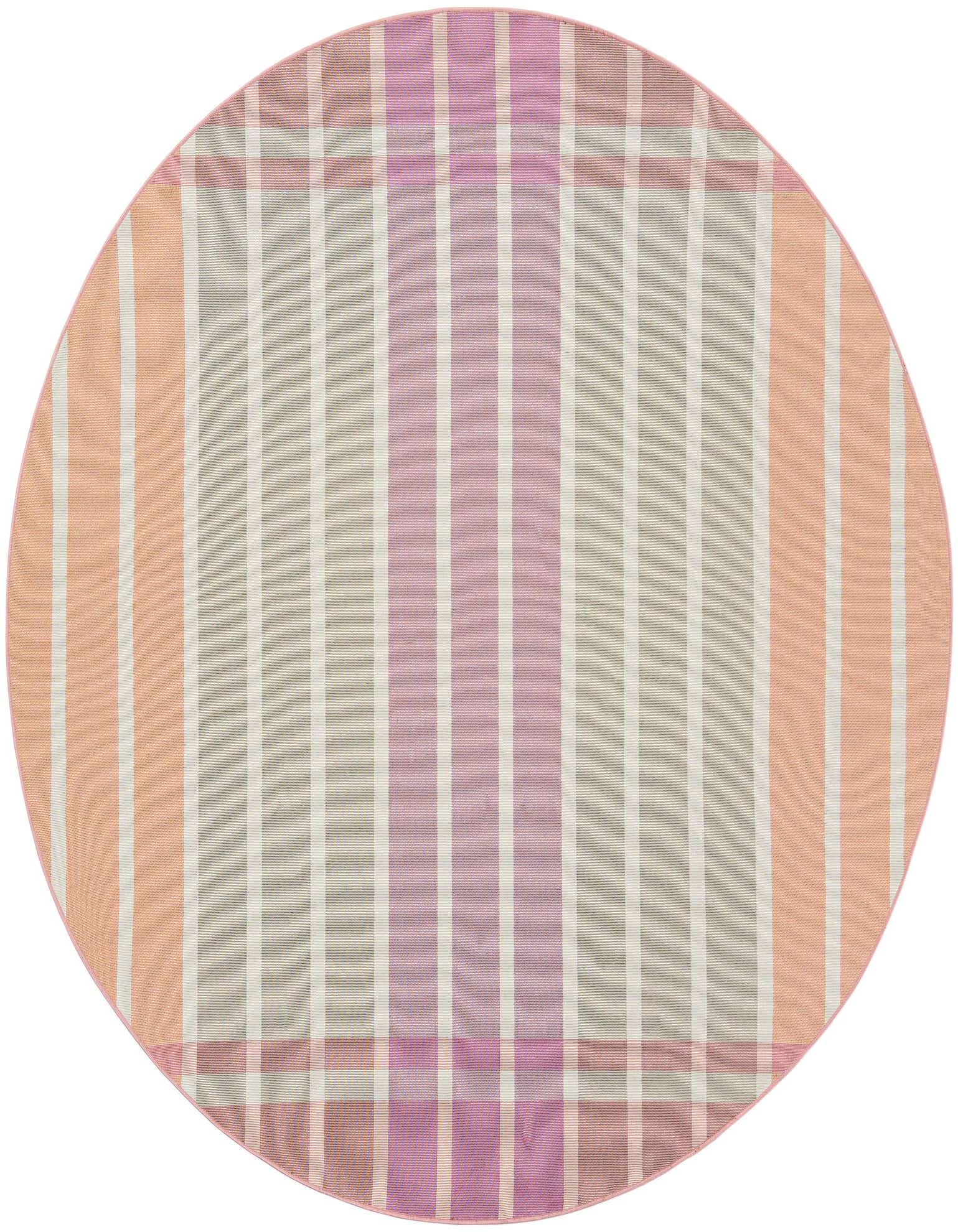7' 10 x 7' 10 Easy-Clean Ribbon Indoor / Outdoor Round Rug