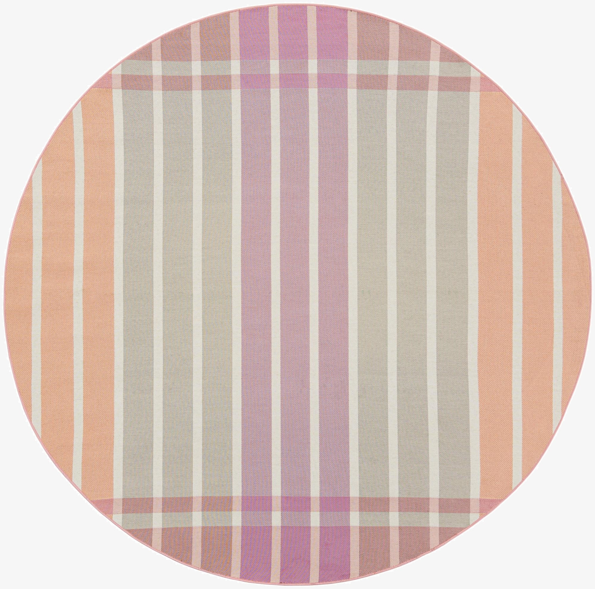 7' 10 x 7' 10 Washable Ribbon Indoor / Outdoor Round Rug