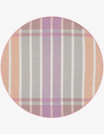 4' x 4' Easy-Clean Ribbon Indoor / Outdoor Round Rug