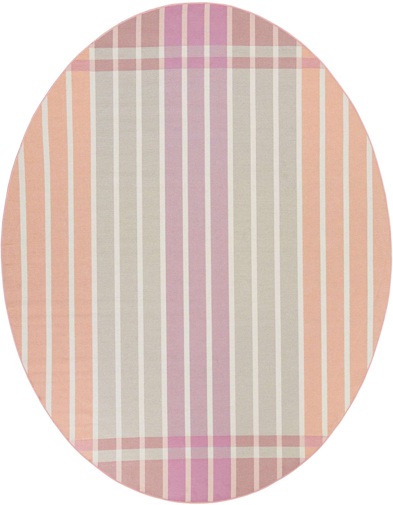 10' x 10' Easy-Clean Striped Indoor / Outdoor Round Rug