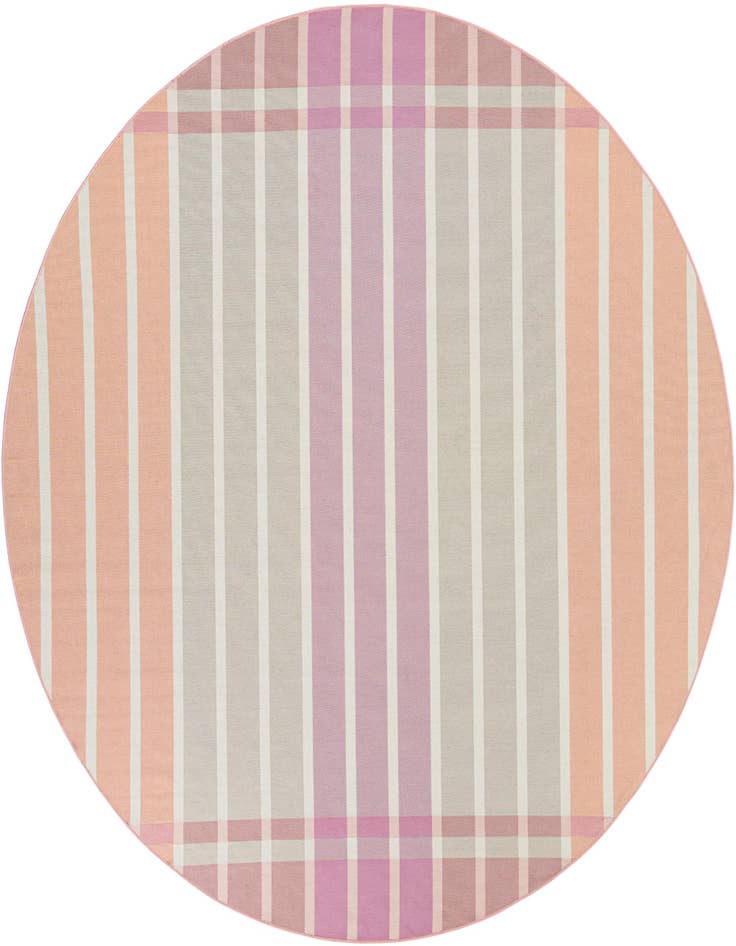 Detail image of 10' x 10' Easy-Clean Striped Indoor / Outdoor Round Rug