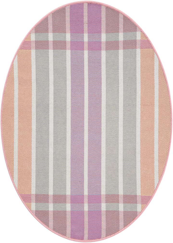 3' x 3' Easy-Clean Striped Indoor / Outdoor Round Rug