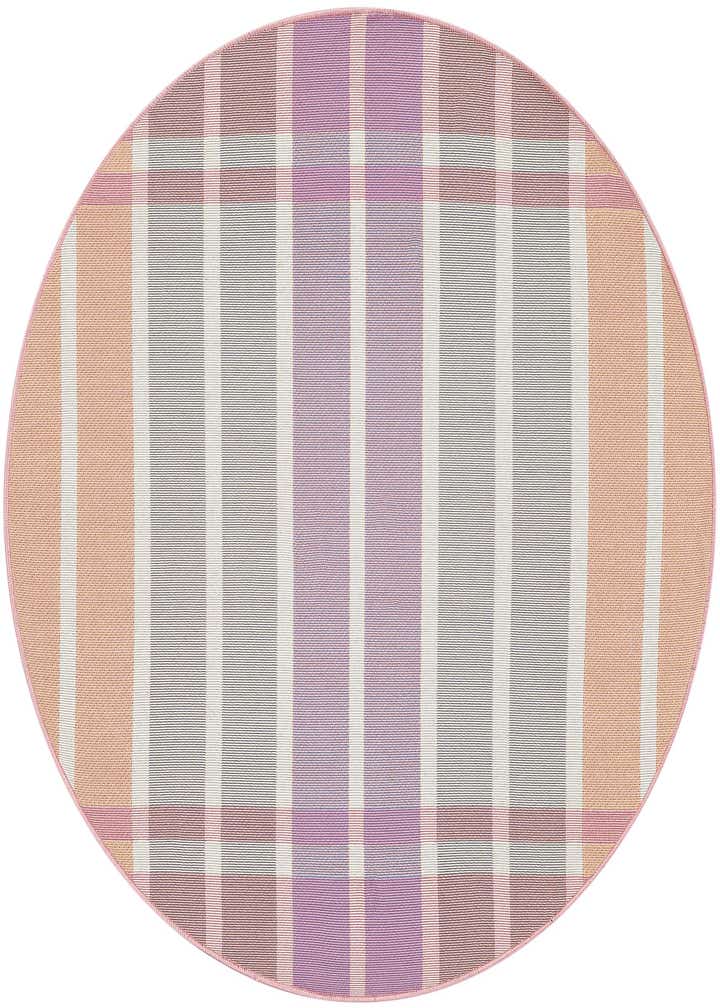 4' x 4' Easy-Clean Striped Indoor / Outdoor Round Rug