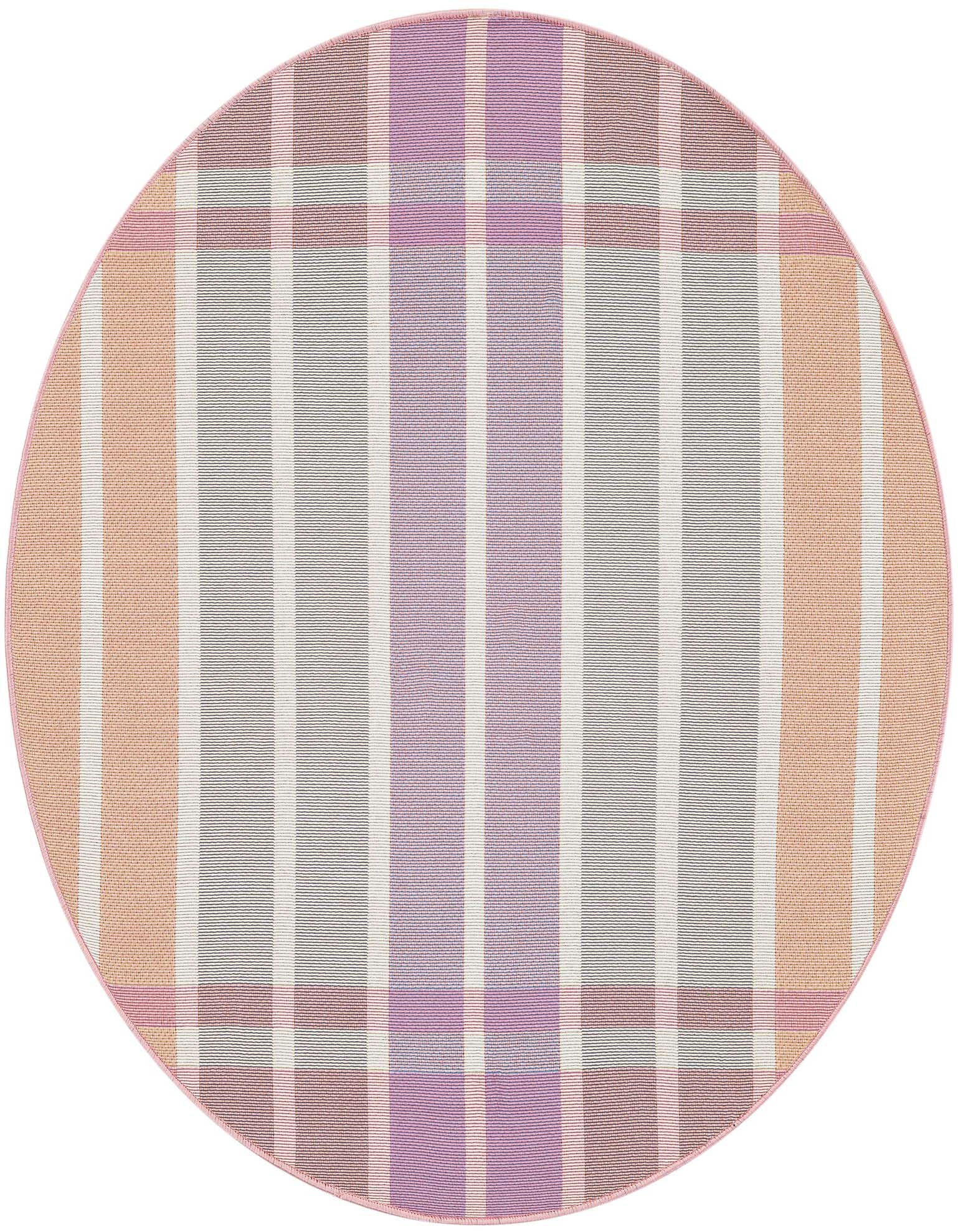 4' x 4' Easy-Clean Striped Indoor / Outdoor Round Rug