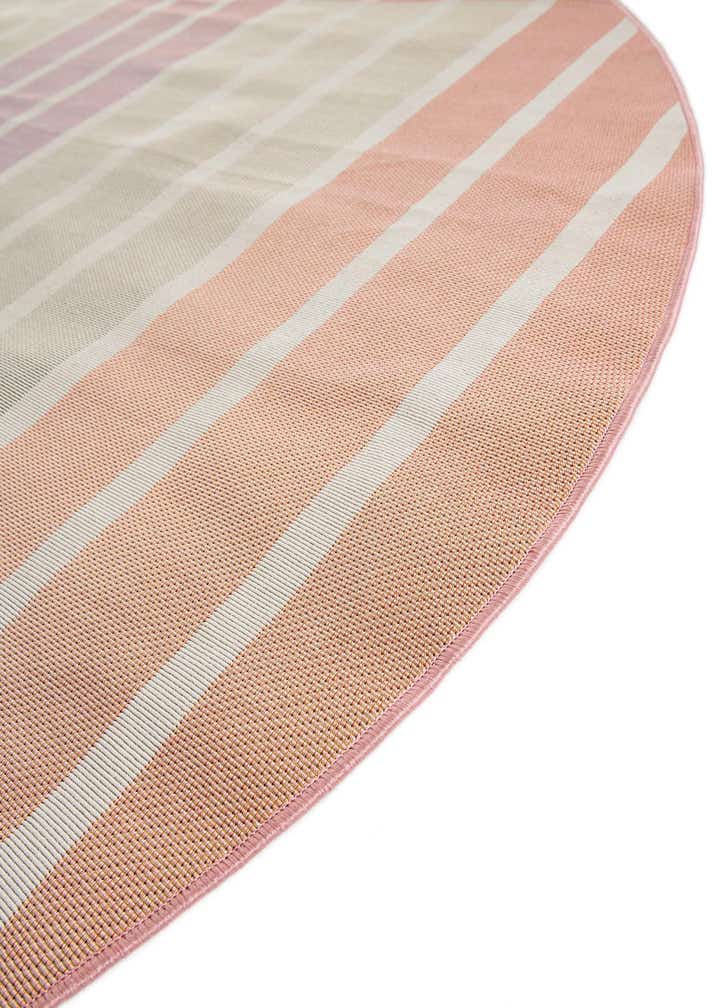 4' x 4' Easy-Clean Striped Indoor / Outdoor Round Rug