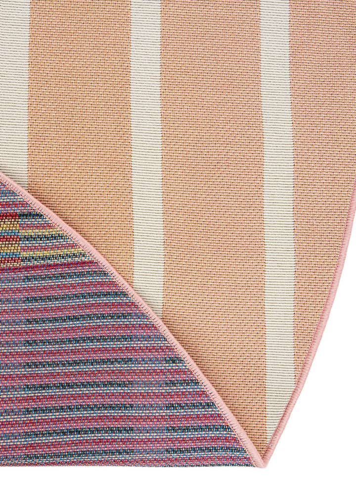 4' x 4' Easy-Clean Striped Indoor / Outdoor Round Rug