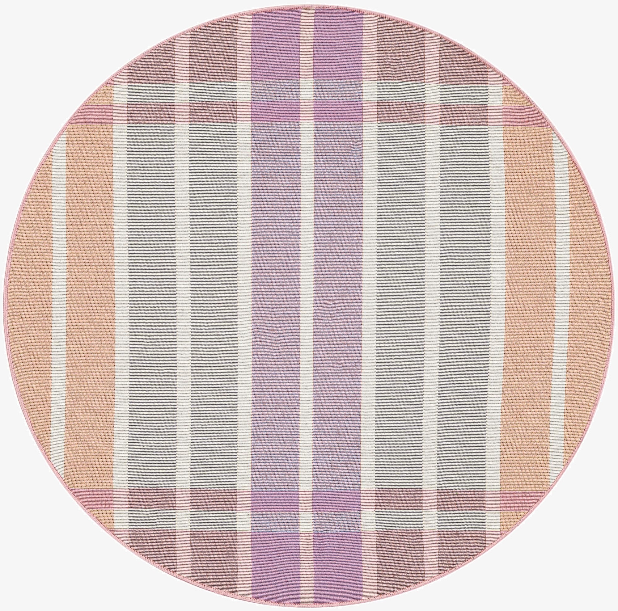 4' x 4'  Washable Striped Indoor / Outdoor Round Rug