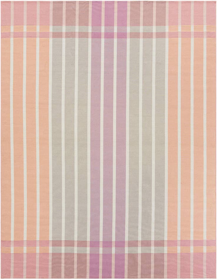 Detail image of 10' x 10' Easy-Clean Striped Indoor / Outdoor Square Rug