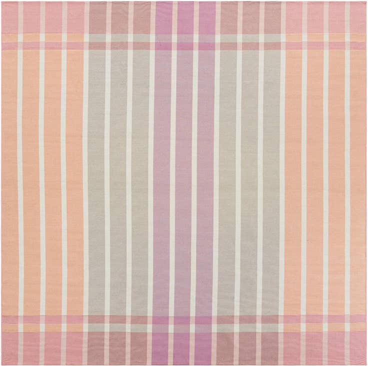 Detail image of 10' x 10' Easy-Clean Striped Indoor / Outdoor Square Rug