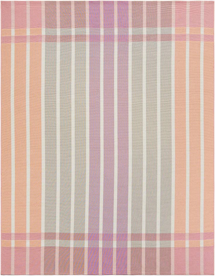 Detail image of 7' 10 x 7' 10 Easy-Clean Striped Indoor / Outdoor Square Rug