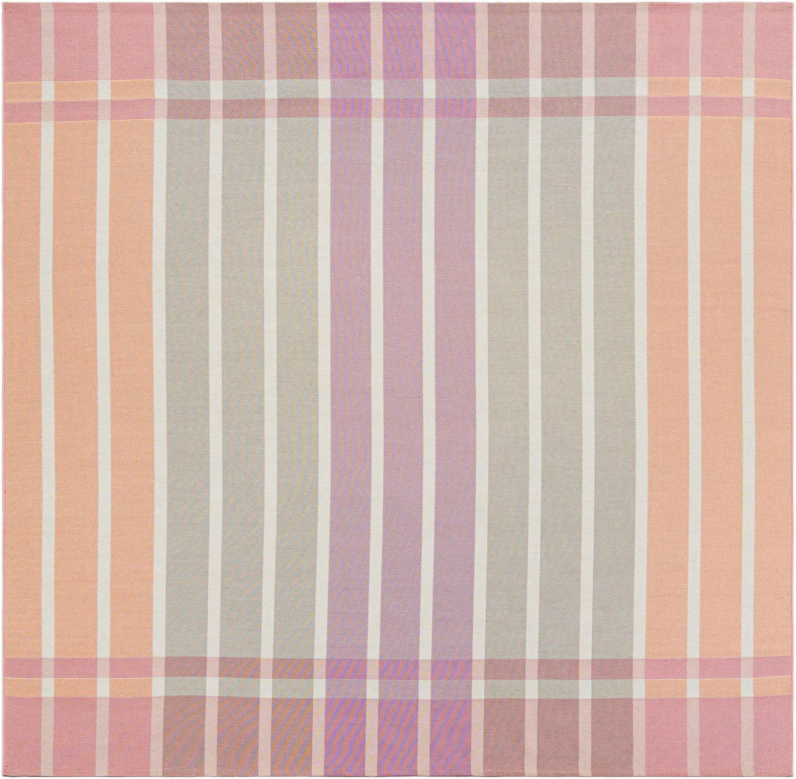 7' 10 x 7' 10 Easy-Clean Striped Indoor / Outdoor Square Rug