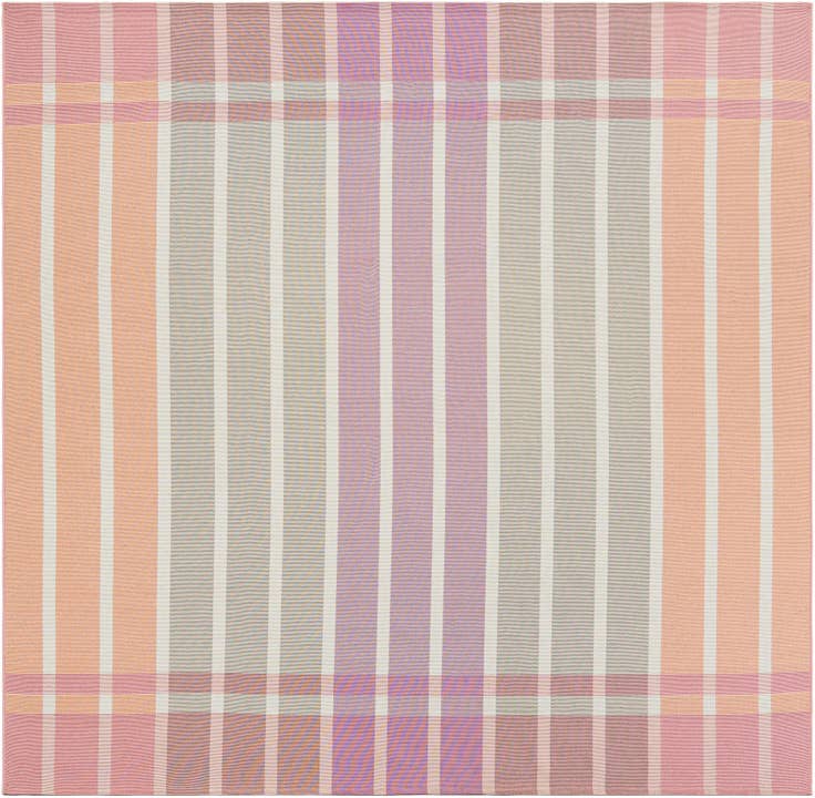 Detail image of 7' 10 x 7' 10 Easy-Clean Striped Indoor / Outdoor Square Rug