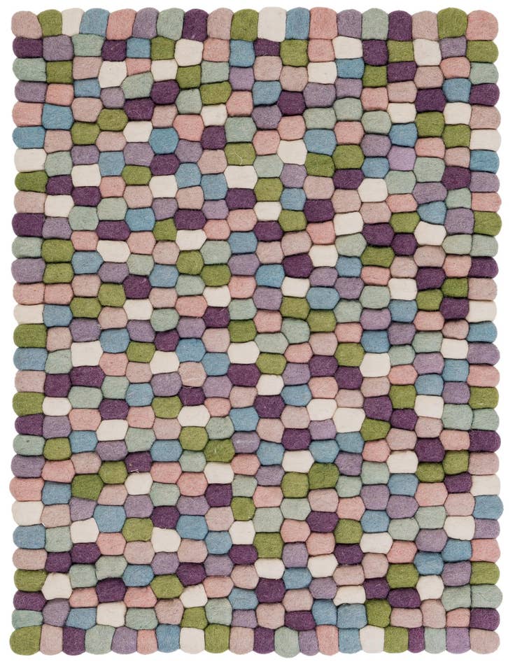 Detail image of 2' x 3' 1 Felt Ball Wool Rug