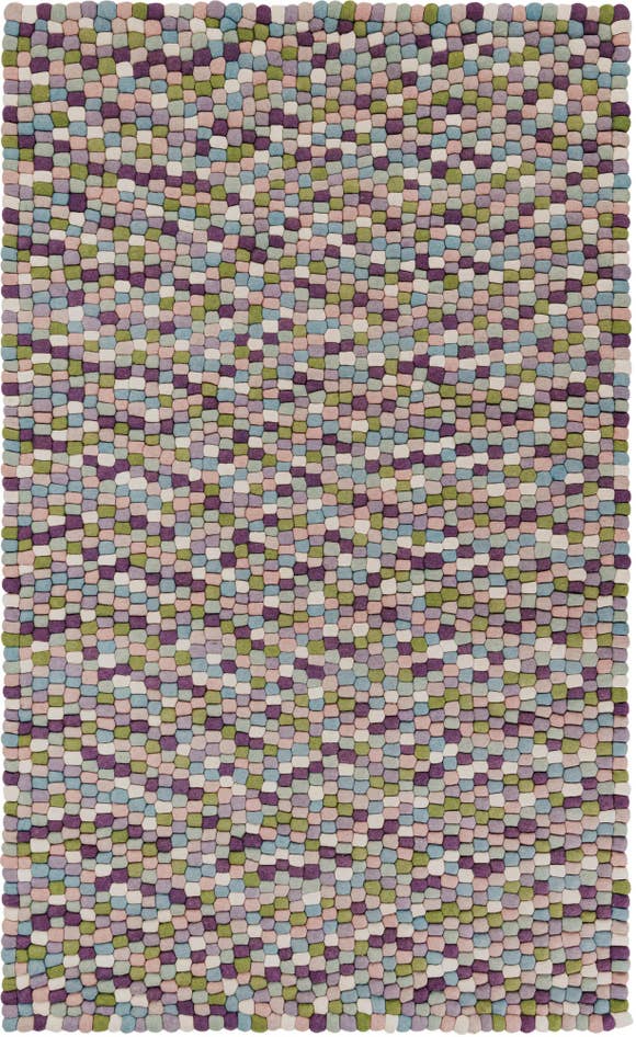 Detail image of 5' 1 x 8' Hand Woven Felt Ball Wool Rug