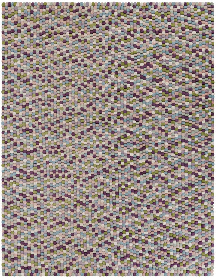 Detail image of 7' 10 x 10' Hand Woven Felt Ball Wool Rug