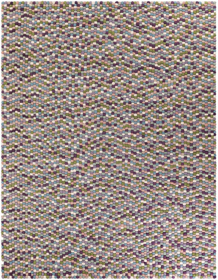 Detail image of 9' x 12' Hand Woven Felt Ball Wool Rug