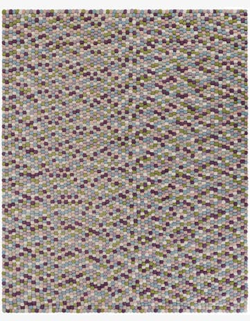 7' 10 x 10' Hand Woven Felt Ball Wool Rug