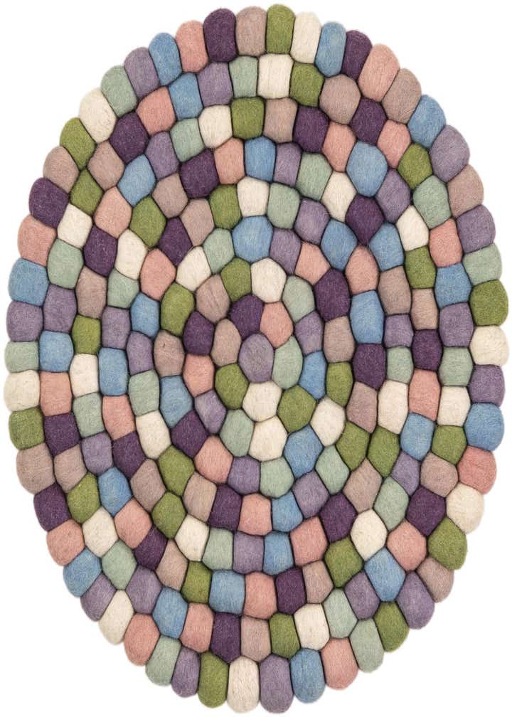 2' x 2' Felt Ball Wool Round Rug