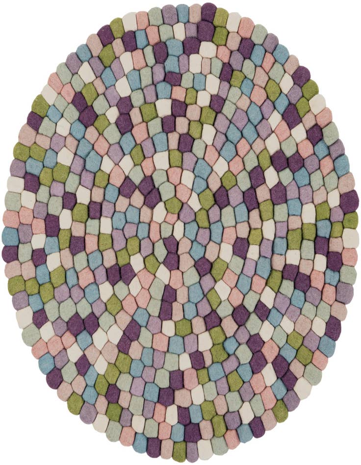Detail image of 3' 1 x 3' 1 Felt Ball Wool Round Rug
