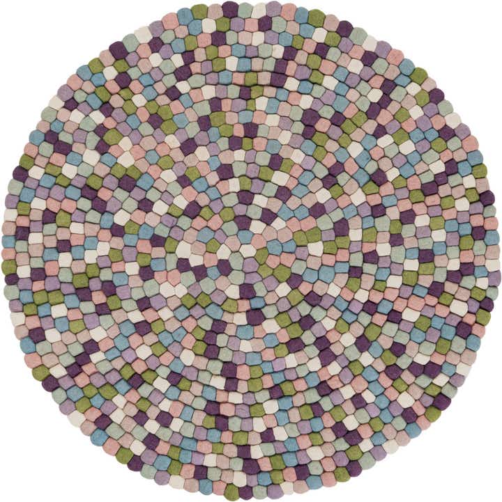 4' 1 x 4' 1 Felt Ball Wool Round Rug