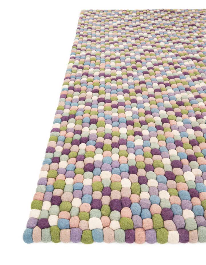 2' x 4' 1 Felt Ball Wool Runner Rug