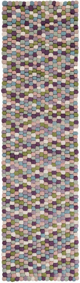 Detail image of 2' x 8' Felt Ball Wool Runner Rug
