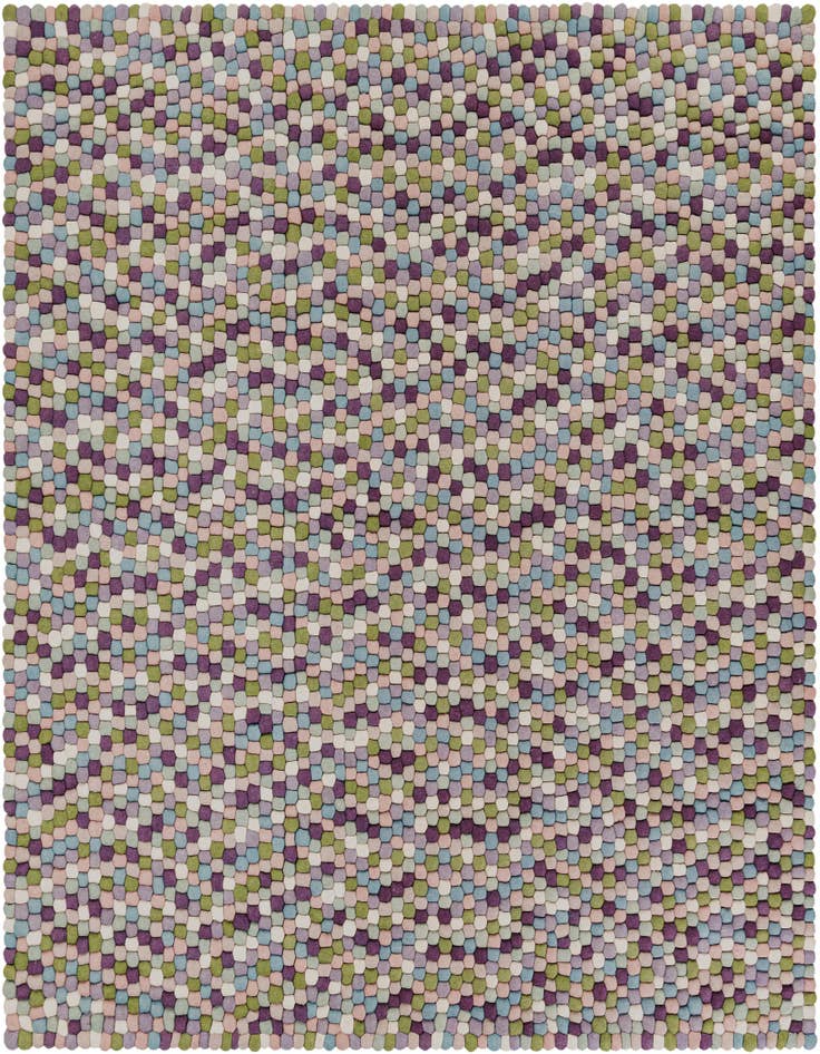 Detail image of 7' 10 x 7' 10 Hand Woven Felt Ball Wool Square Rug