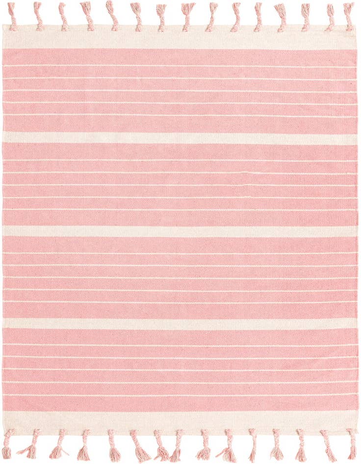 Detail image of 5' 1 x 8' Hand Woven Chindi Cotton Rug