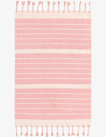 4' 1 x 6' 1 Hand Woven Chindi Cotton Rug