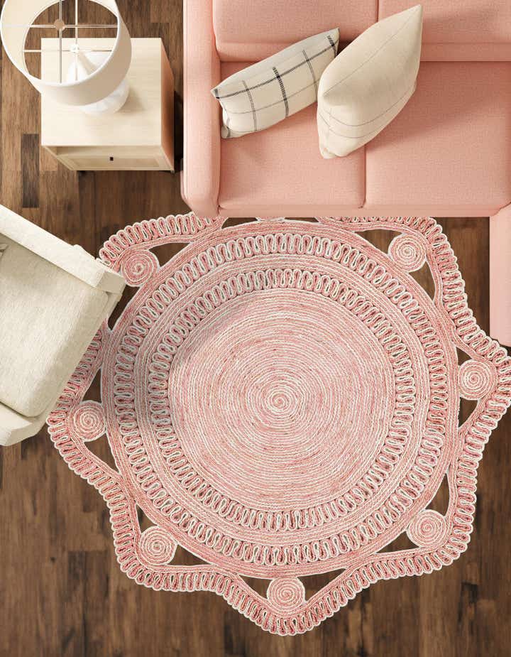 4' 1 x 4' 1 Handmade Braided Jute Round Rug