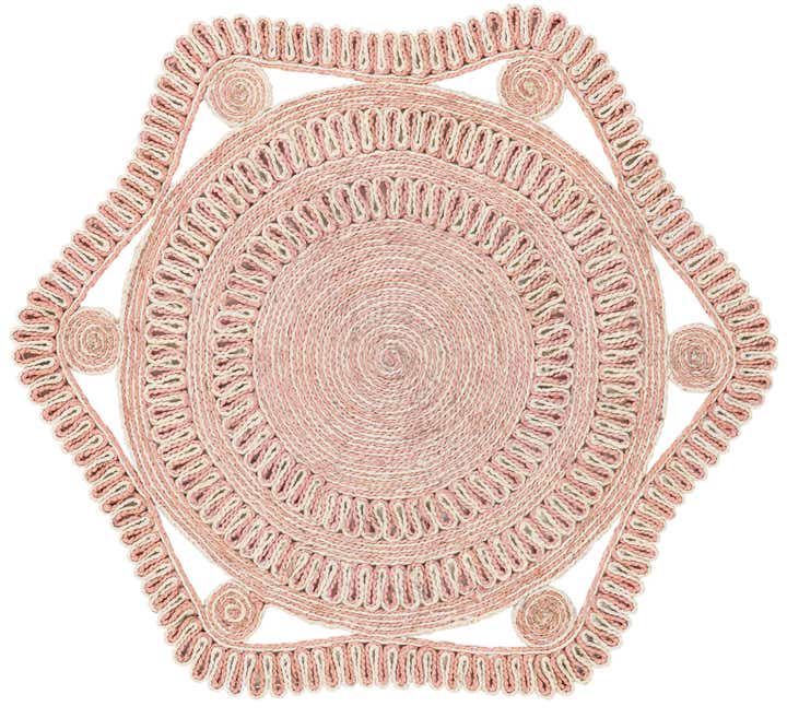 4' 1 x 4' 1 Handmade Braided Jute Round Rug