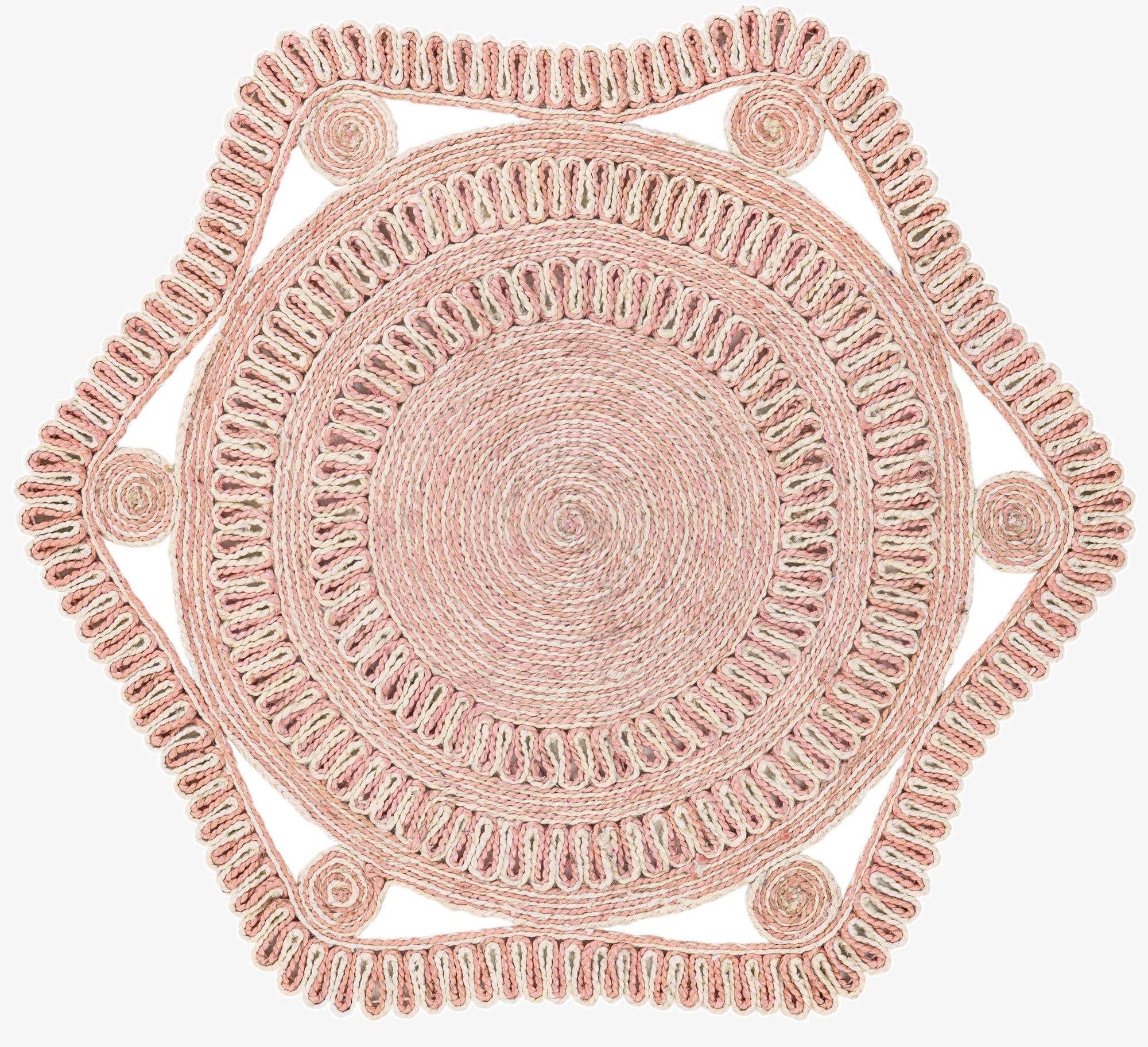 4' 1 x 4' 1  Hand Braided Jute Round Rug