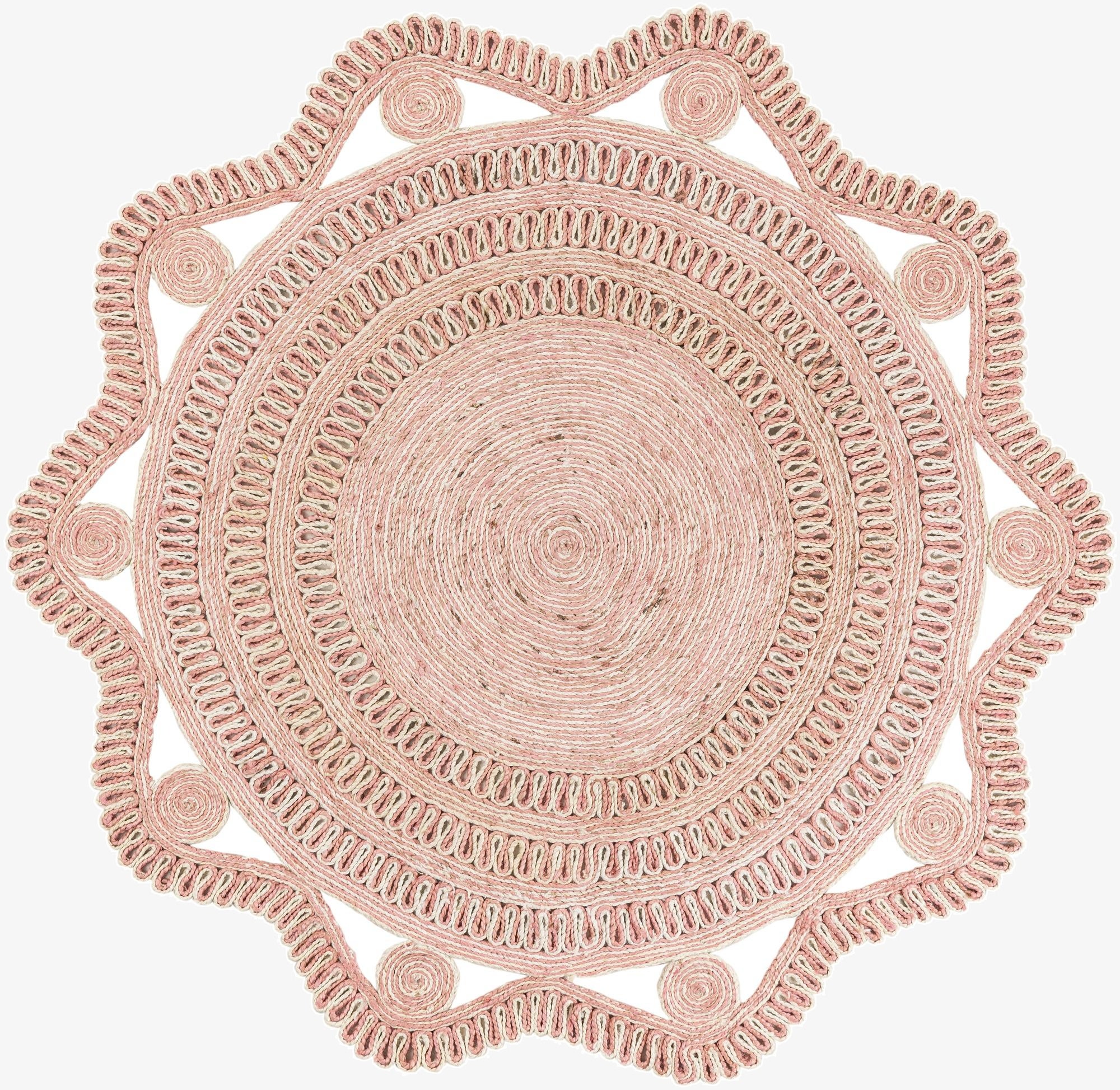 6' 1 x 6' 1  Hand Braided Jute Round Rug