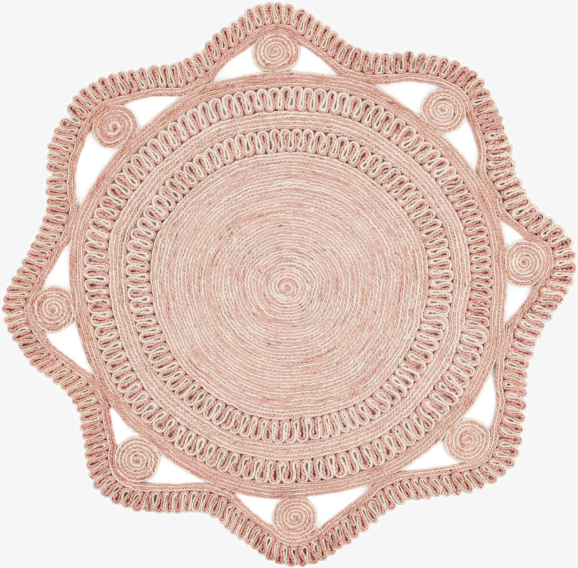 5' 1 x 5' 1  Hand Braided Jute Round Rug