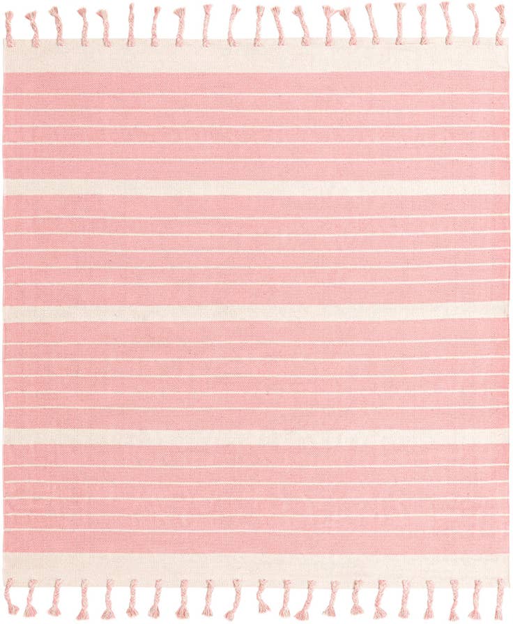 Detail image of 7' 1 x 7' 1 Hand Woven Chindi Cotton Square Rug