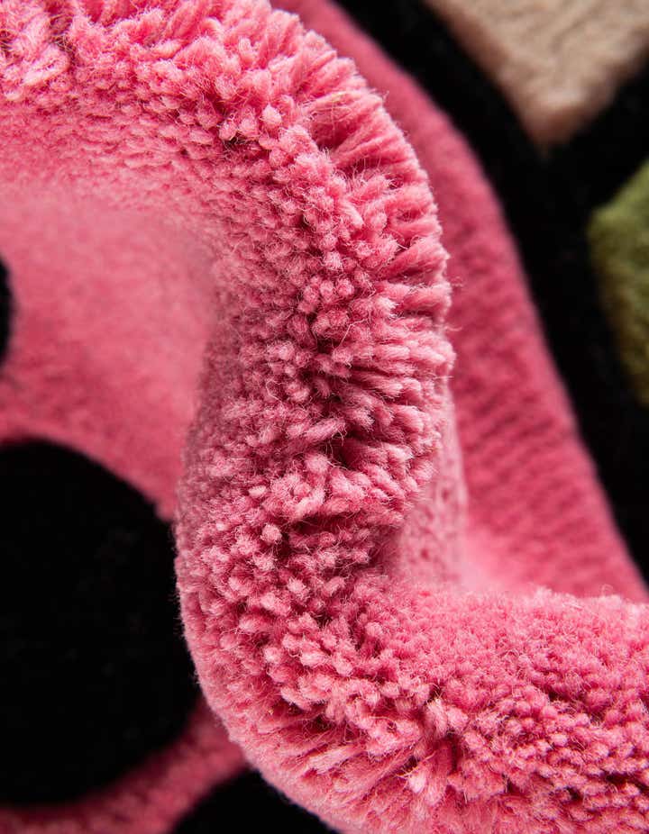 1' 7 x 3' 1 Happy Rugs Boba Tea Wool Freeform