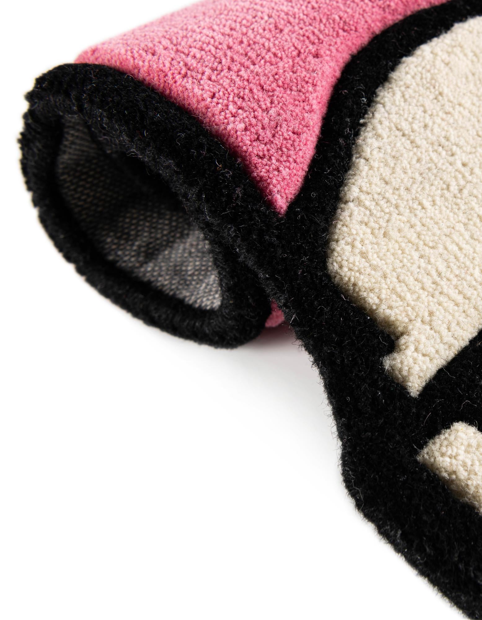 1' 7 x 3' 1 Happy Rugs Boba Tea Wool Freeform